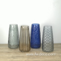 custom modern decorative coloured embossed glass vases